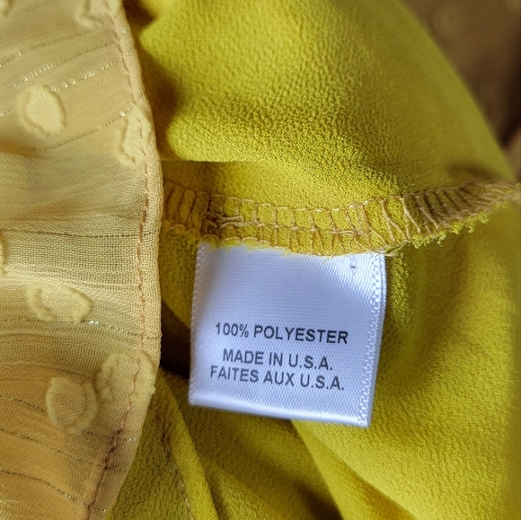 MISA Yellow Polka Dot Ruffle Tiered V-Neck Mini Dress Size Small - Picture 7 of 13